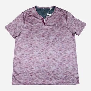 Con.Struct Performance Stretch Short Sleeve Burgundy Henley Size L